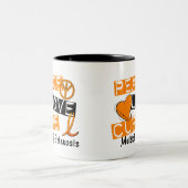 Peace Love Cure Multiple Sclerosis MS Tweekleurige Koffiemok (Center)