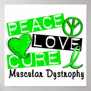 Peace Love Cure Muscular Dystrofie Poster