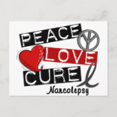 PEACE LOVE CURE NARCOLEPSY BRIEFKAART (Voorkant)