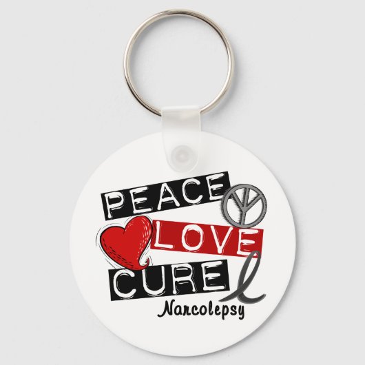 PEACE LOVE CURE NARCOLEPSY SLEUTELHANGER (Voorkant)