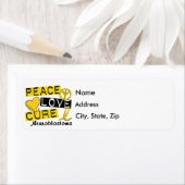 Peace Love Cure Neuroblastoma Etiket (Insitu)