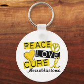 Peace Love Cure Neuroblastoma Sleutelhanger (Voorkant)