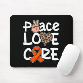 Peace Love Cure Oranje Ribbon Leukemia Awareness Muismat (Met muis)