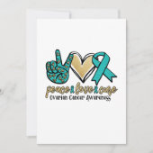 Peace Love Cure Ovarian Cancer Awareness Save The Date (Voorkant)