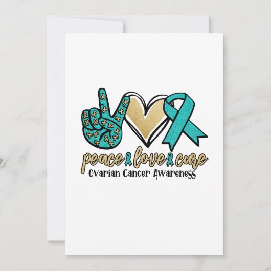 Peace Love Cure Ovarian Cancer Awareness Save The Date (Voorkant)
