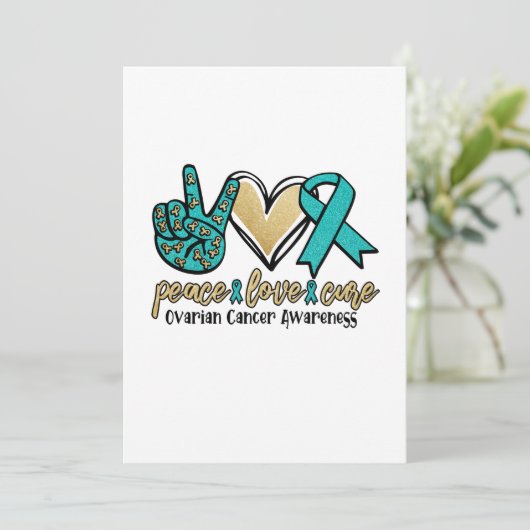 Peace Love Cure Ovarian Cancer Awareness Save The Date (Staand voorkant)
