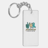 Peace Love Cure Ovarian Cancer Awareness Sleutelhanger (Voorkant Links)
