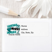 Peace Love Cure Ovarian Cancer Etiket (Insitu)