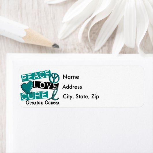 Peace Love Cure Ovarian Cancer Etiket (Insitu)