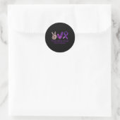 Peace Love Cure Overdose Awareness Ribbon Ronde Sticker (Tas)