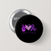 Peace Love Cure Paarse lint Heimerheimer's Aware Ronde Button 5,7 Cm (Voorkant /achterkant)
