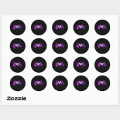 Peace Love Cure Paarse Ribbon Alzheimer Awarenes Ronde Sticker (Vel)