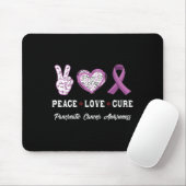 Peace Love cure Pancreaskanker bewustzijn mannen w Muismat (Met muis)