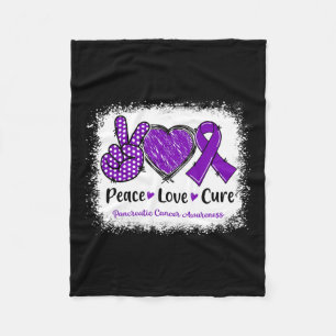 Peace Love Cure Pancreatic Cancer Awareness Paars Fleece Deken
