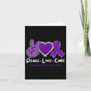 Peace Love Cure Pancreatic Cancer Awareness Paars Kaart