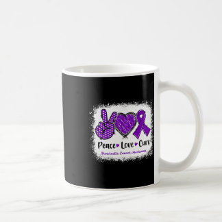 Peace Love Cure Pancreatic Cancer Awareness Paars Koffiemok