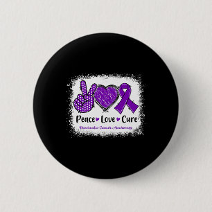 Peace Love Cure Pancreatic Cancer Awareness Paars Ronde Button 5,7 Cm