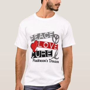 PEACE LOVE CURE PARKINSONS ZIEKTE T-SHIRT