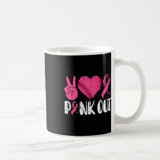 Peace Love Cure Pink Out Borstkanker van Bysebyll Koffiemok
