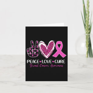 Peace Love Cure Pink Ribbon Breast Cancer Awarenes Kaart