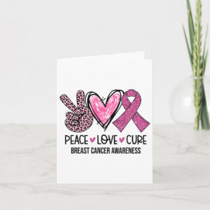 Peace Love Cure Pink Ribbon Breast Cancer Awarenes Kaart