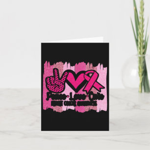 Peace Love Cure Pink Ribbon Cancer Breast Awarenes Kaart