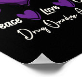 Peace Love Cure Purple Drug Overdose Awareness  Poster (Hoek)