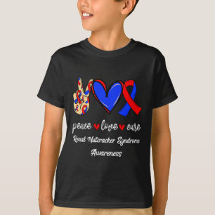 Peace Love Cure Renale Notenkrakersyndroom Awarene T-shirt