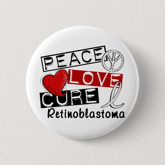 Peace Love Cure Retinoblastoma Ronde Button 5,7 Cm (Voorkant)