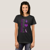 Peace Love Cure Rett Syndrome Awareness Ribbon War T-shirt (Voorkant volledig)
