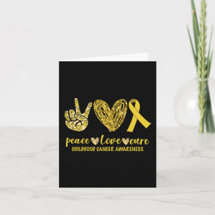 Peace Love Cure Ribbon Childhood Cancer Awareness Kaart