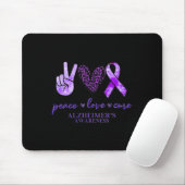 Peace Love Cure Ribbon Leopard Heimerheimer Brain Muismat (Met muis)