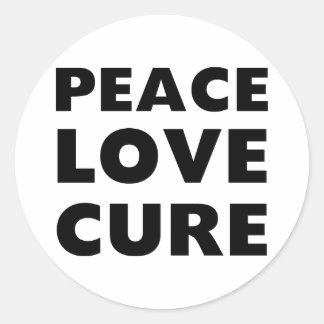 Peace Love Cure Ronde Sticker