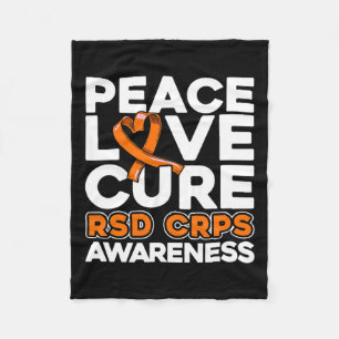 Peace Love Cure RSD CRPS Bewustzijn Fleece Deken