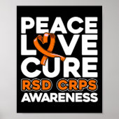 Peace Love Cure RSD CRPS Bewustzijn Poster (Voorkant)