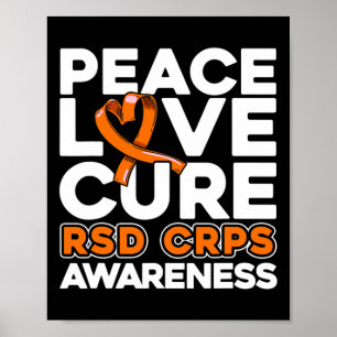 Peace Love Cure RSD CRPS Bewustzijn Poster
