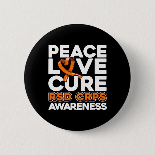 Peace Love Cure RSD CRPS Bewustzijn Ronde Button 5,7 Cm (Voorkant)