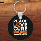 Peace Love Cure RSD CRPS Bewustzijn Sleutelhanger (Voorkant)