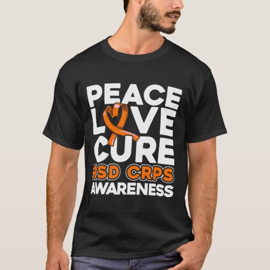 Peace Love Cure RSD CRPS Bewustzijn T-shirt (Voorkant)
