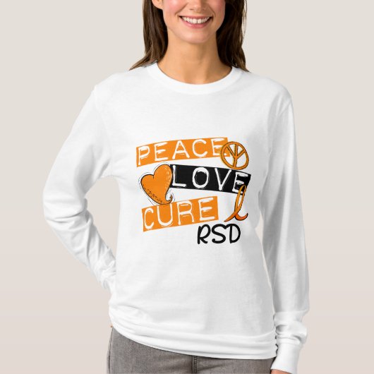 Peace Love Cure RSD Reflex Sympathetic Dystrofie T-shirt (Voorkant)