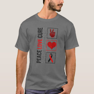 Peace Love Cure Sepsis Awareness Ribbon Warrior Su T-shirt