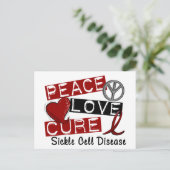 Peace Love Cure Sickle Cell Disease Briefkaart (Staand voorkant)