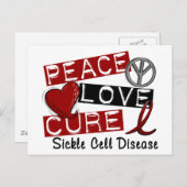 Peace Love Cure Sickle Cell Disease Briefkaart (Voorkant / Achterkant)