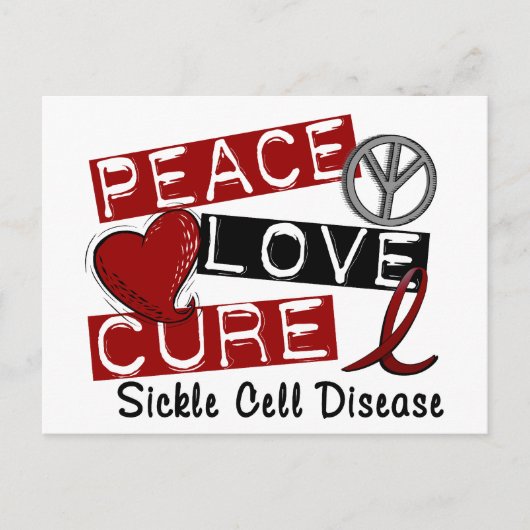 Peace Love Cure Sickle Cell Disease Briefkaart (Voorkant)