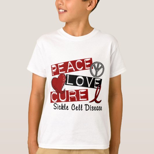 Peace Love Cure Sickle Cell Disease T-shirt (Voorkant)
