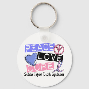 Peace Love Cure SIDS Sudden Baby Death Syndrome Sleutelhanger