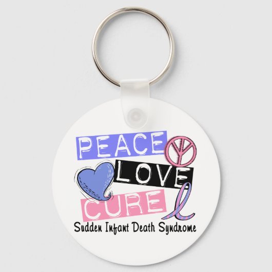 Peace Love Cure SIDS Sudden Baby Death Syndrome Sleutelhanger (Voorkant)