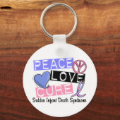 Peace Love Cure SIDS Sudden Baby Death Syndrome Sleutelhanger (Voorkant)