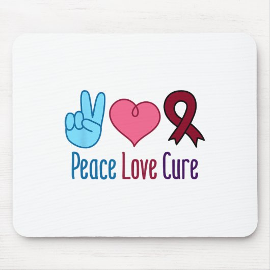 Peace Love Cure Sikkelcelanemie Awareness SCD Muismat (Voorkant)