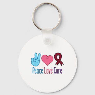 Peace Love Cure Sikkelcelanemie Awareness SCD Sleutelhanger